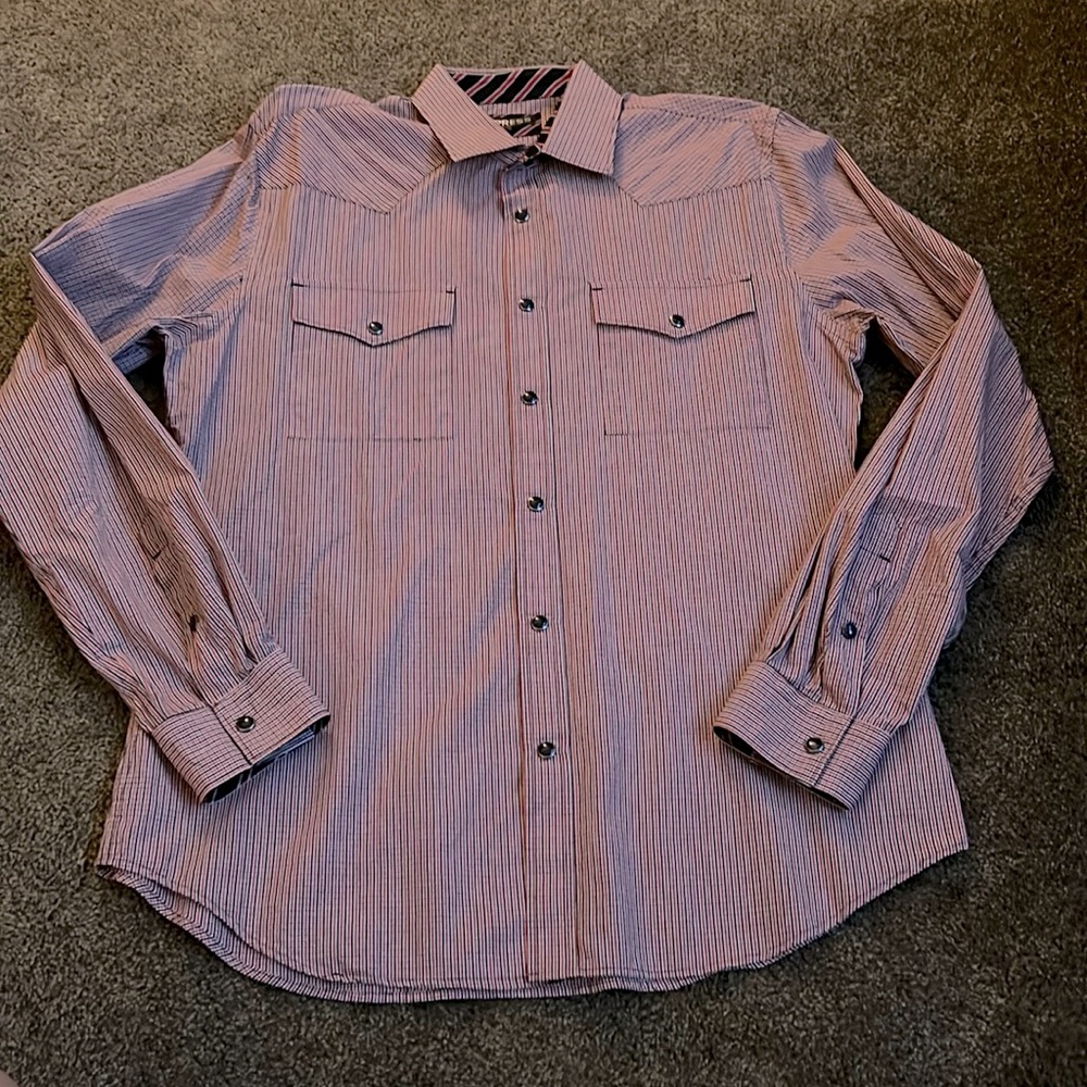 Express Mens Size M Premium Dress Shirt. Snap button. Western style